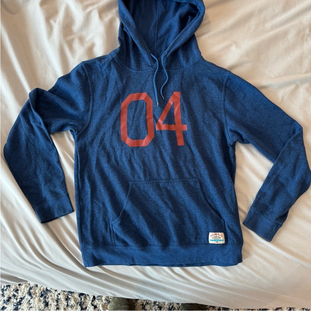 Fourstar Skateboard Company Heather Blue Pullover Hoodie Sweater Vintage